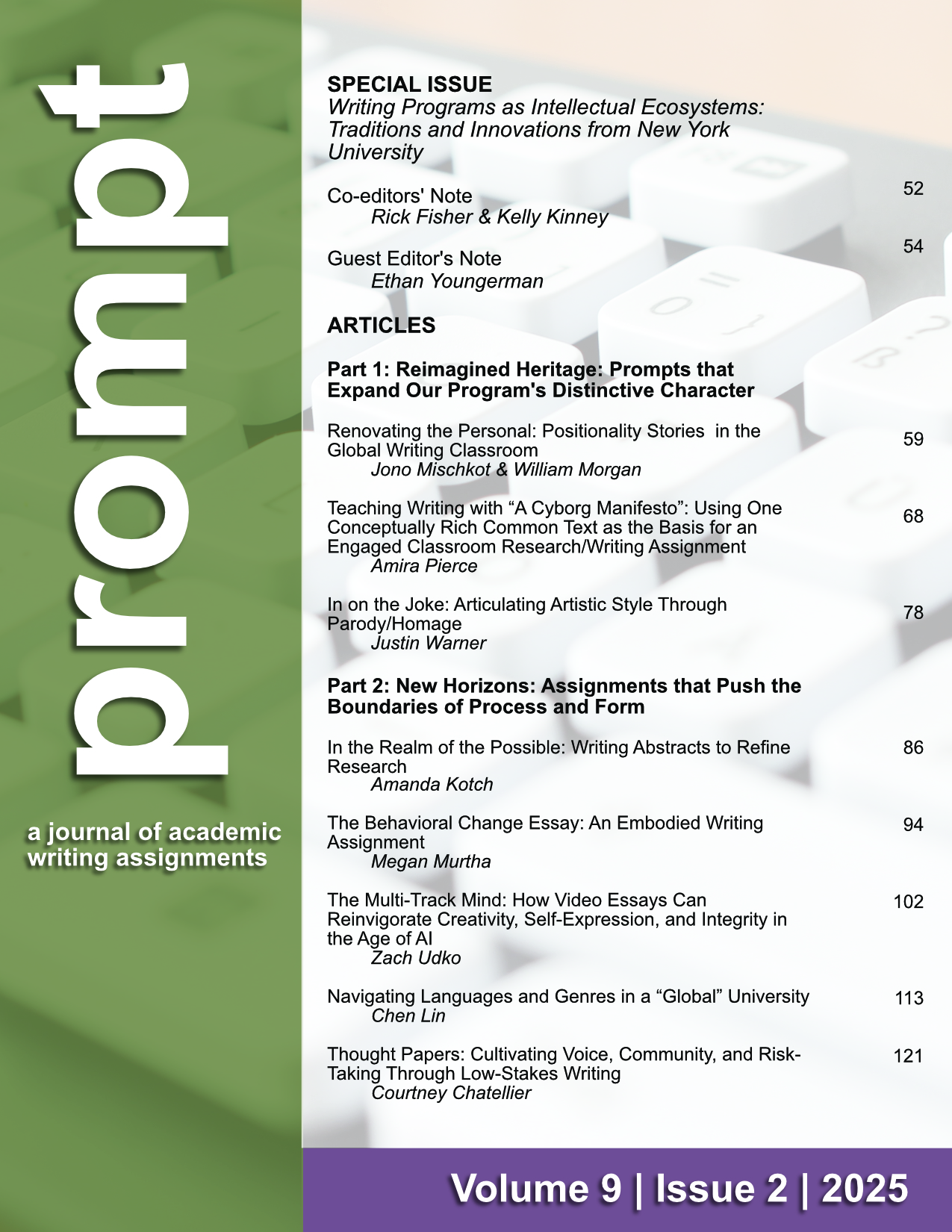 Table of contents for volume 9 issue 2